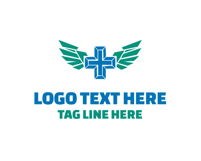 Medical Cross Wings Aid Logo