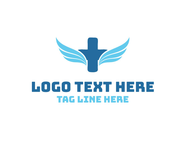 Medical Cross Wings Emergency Logo