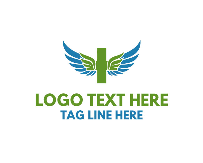 Medical Cross Wings Service Logo