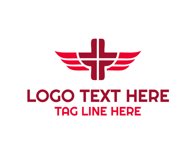 Medical Cross Wings Patient Care Logo