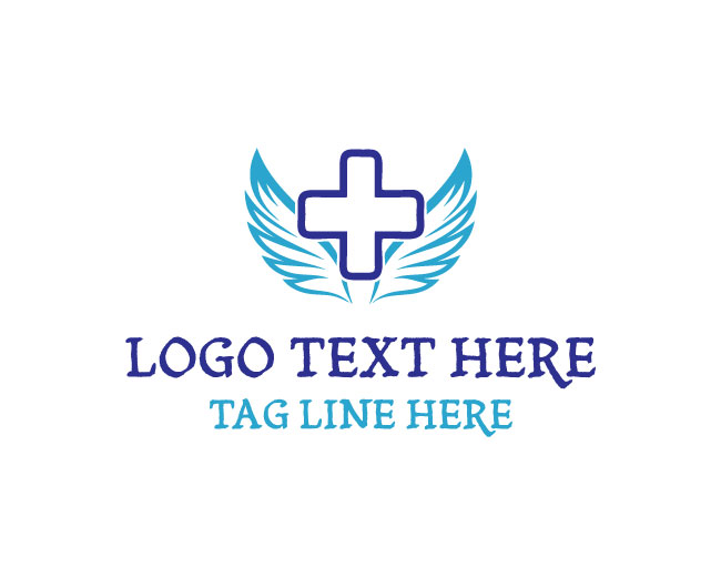 Medical Cross Wings Wellness Care Logo