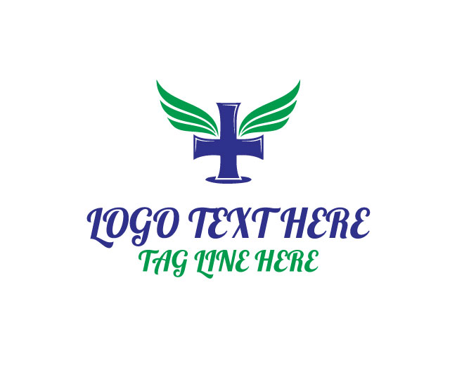  Medical Cross Wings Healing Care Logo