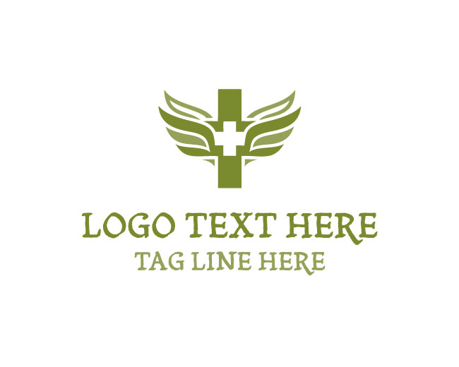 Medical Cross Wings Wellness Care Logo