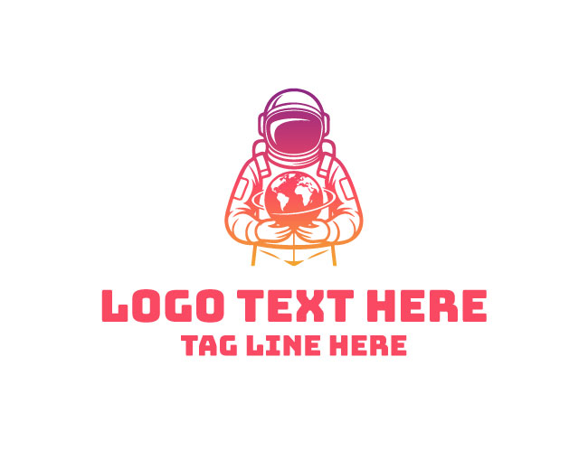 Astronaut Globe Logo
