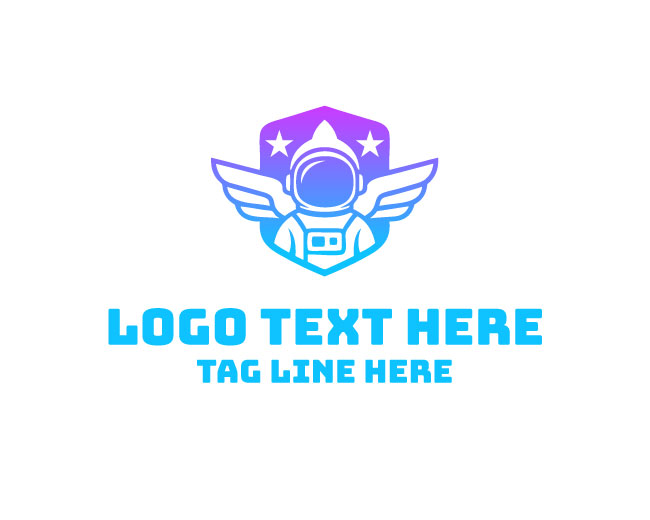 Astronaut Wings Cosmic Logo