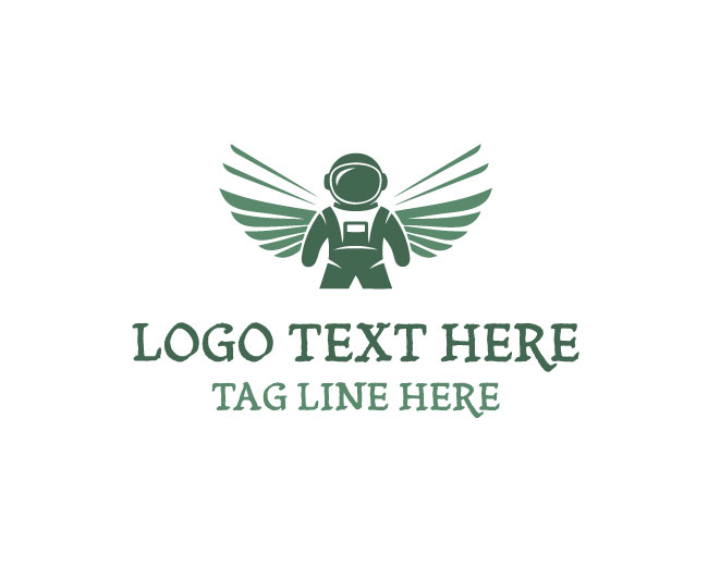 Astronaut Wings Identity Logo