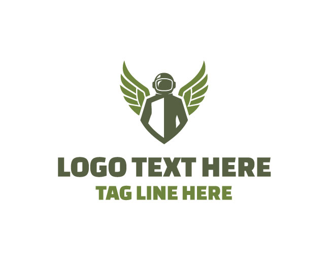 Astronaut Wings Premium Logo