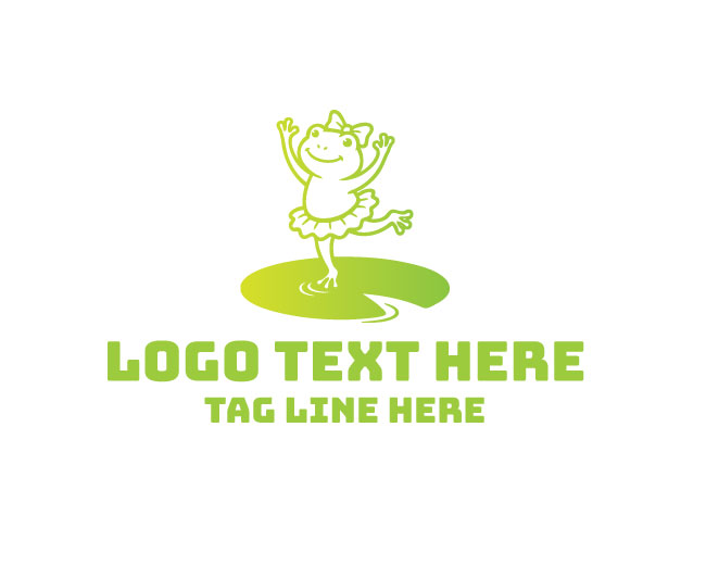 Charming Ballerina Frog Logo