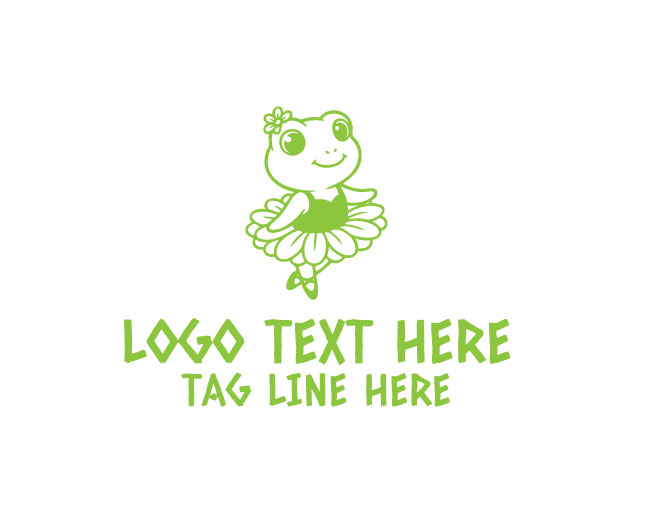 Tiny Ballerina Frog Logo
