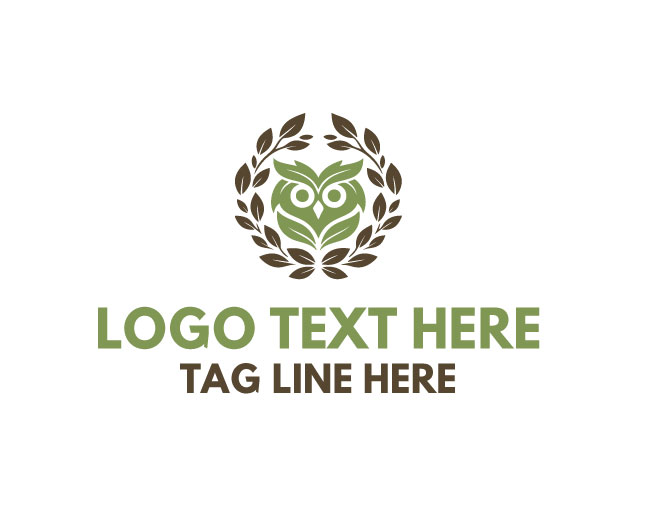 Eco Owl Botanical Logo