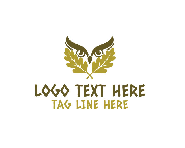 Eco Owl Leaves Logo