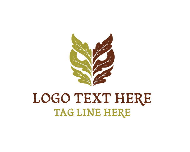 Eco Owl Green Leaf Mark Logo
