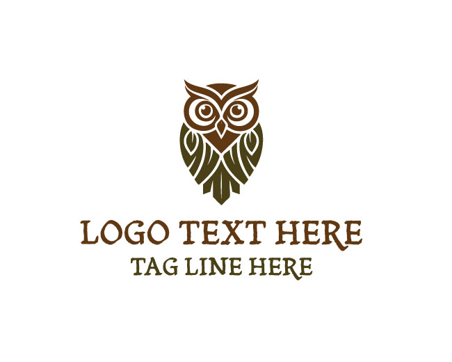 Eco Owl Stylish Logo