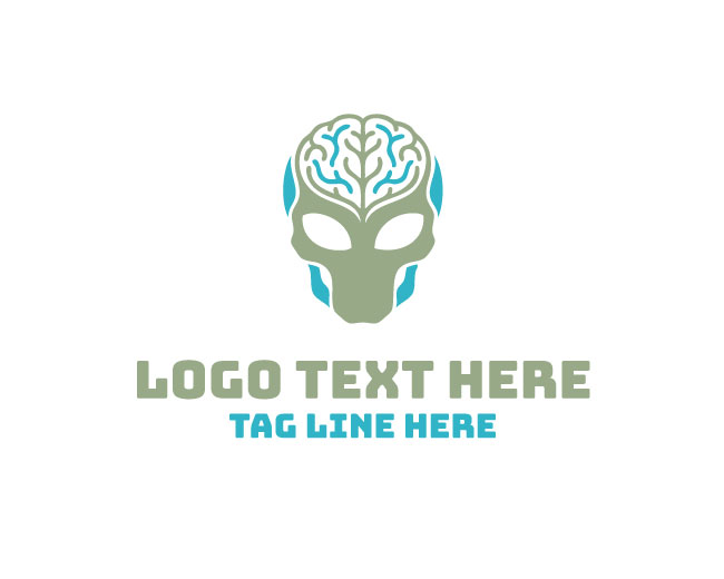 Alien Brain Futuristic Logo