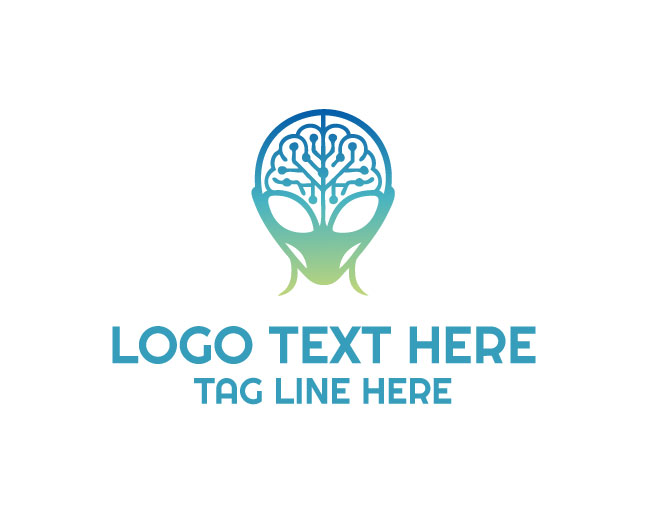 Alien Brain Concept Logo