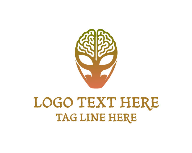 Alien Brain Tech Mind Logo