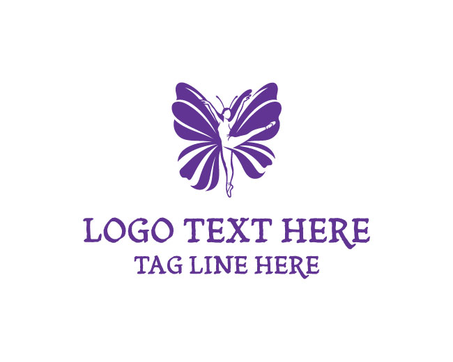 Ballerina Butterfly Elegance Logo
