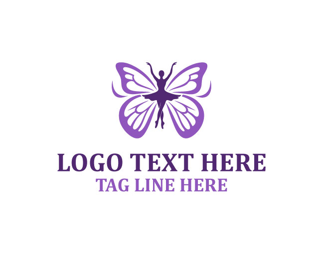 Ballerina Butterfly Feminine Logo