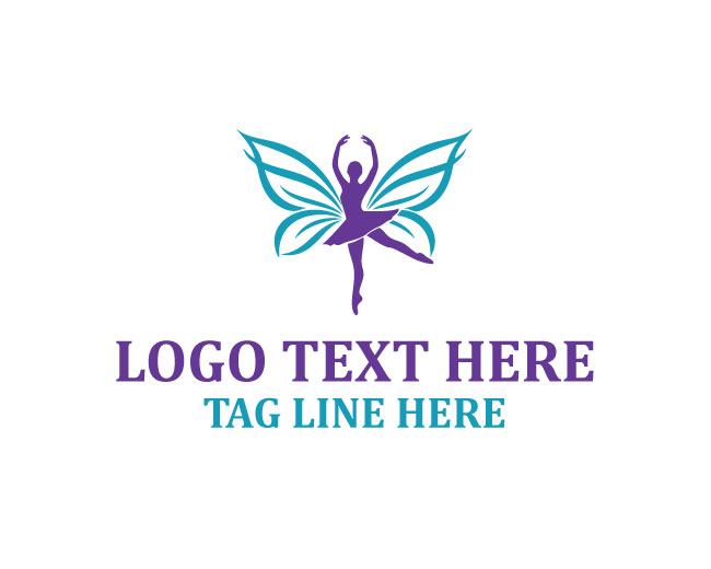 Ballerina Butterfly Art Logo