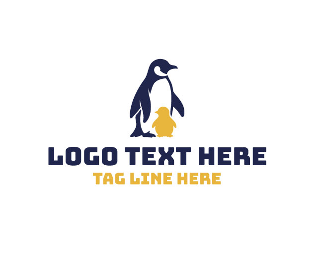 Penguin Family Love Logo