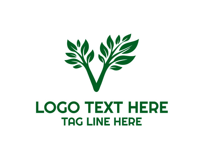 Tree Letter V Logo