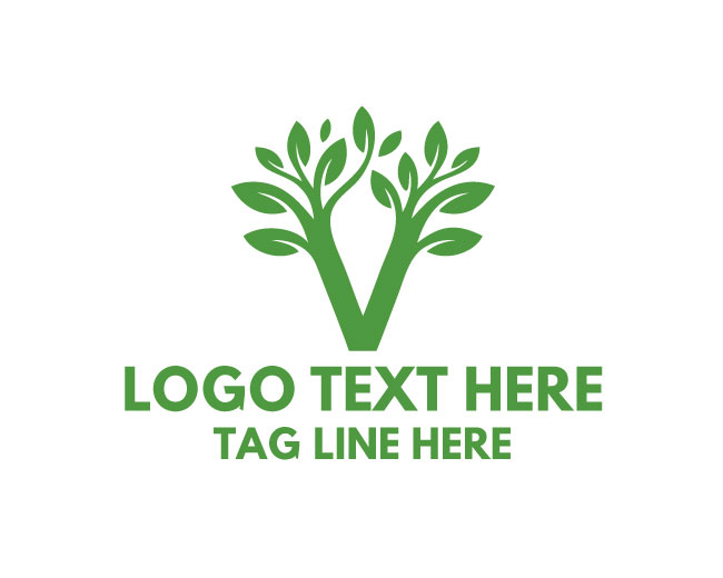 Eco Tree Monogram V Logo