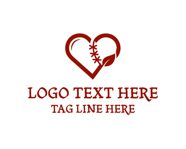 Heart Stitch Mark Logo