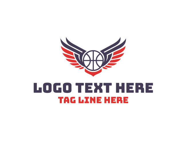 Basketball Wings Hustle Logo