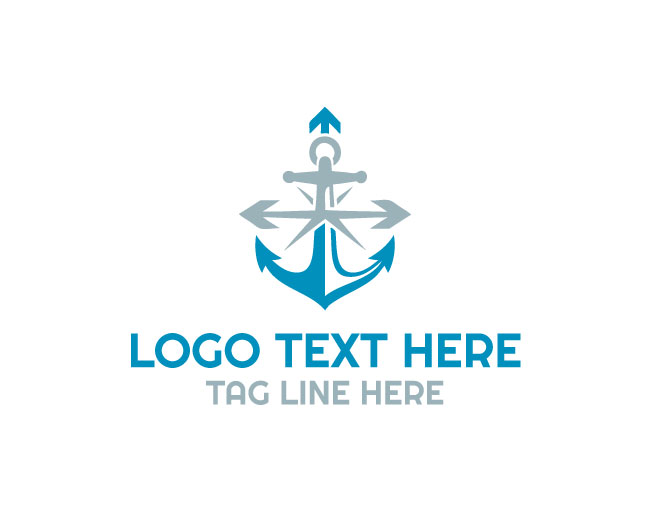 Directional Anchor Compass Logo