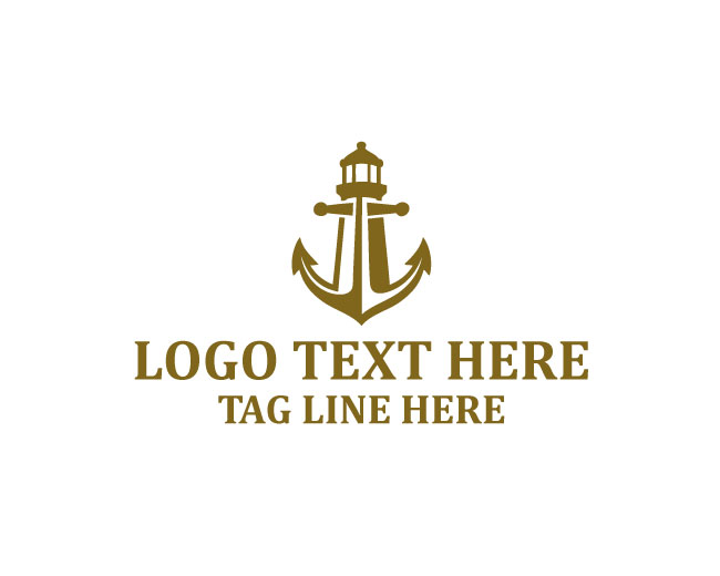Lighthouse Anchor Beacon Wave Logo