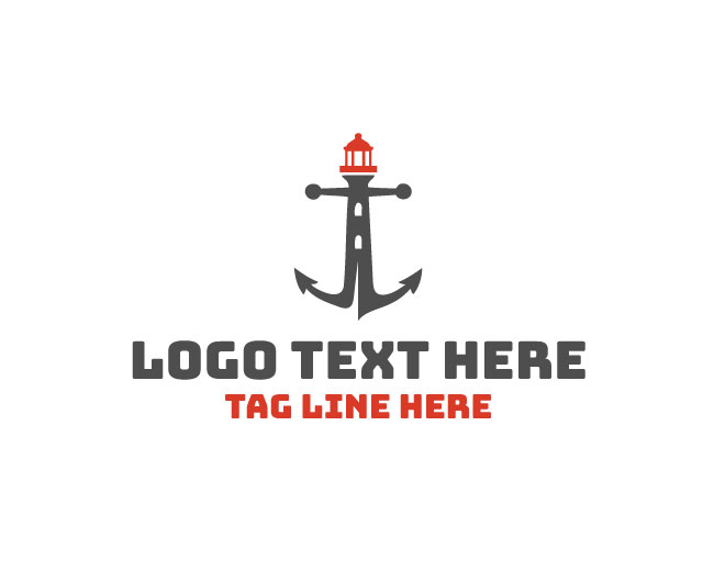 Lighthouse Anchor Ocean Signal Logo
