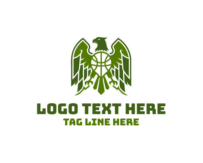 Basketball Eagle Iron Wing Logo