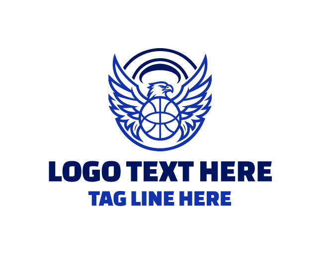 Basketball Eagle Blaze Wing Logo