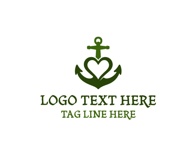 Heart Anchor Ocean Love Logo