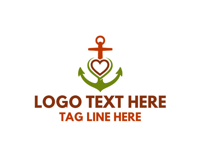 Heart Anchor Peace Wave Logo