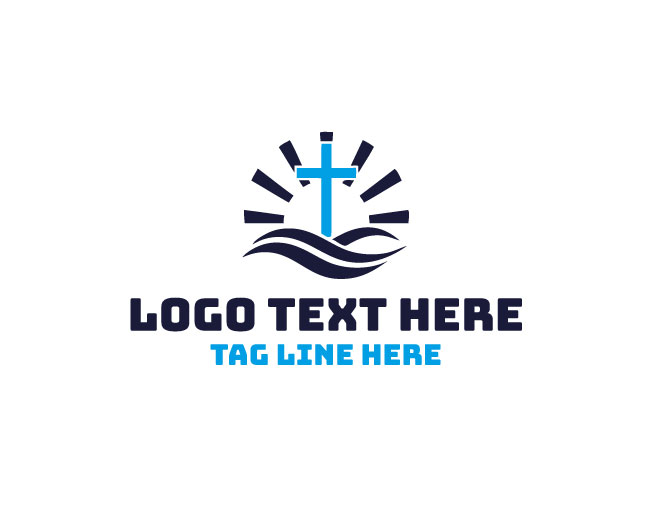 Christian Cross Heavenly Logo