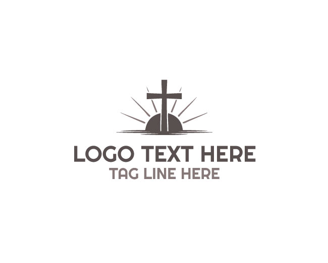 Christian Cross Living Faith Logo