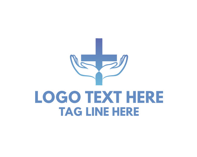 Hand Cross Prayer Logo