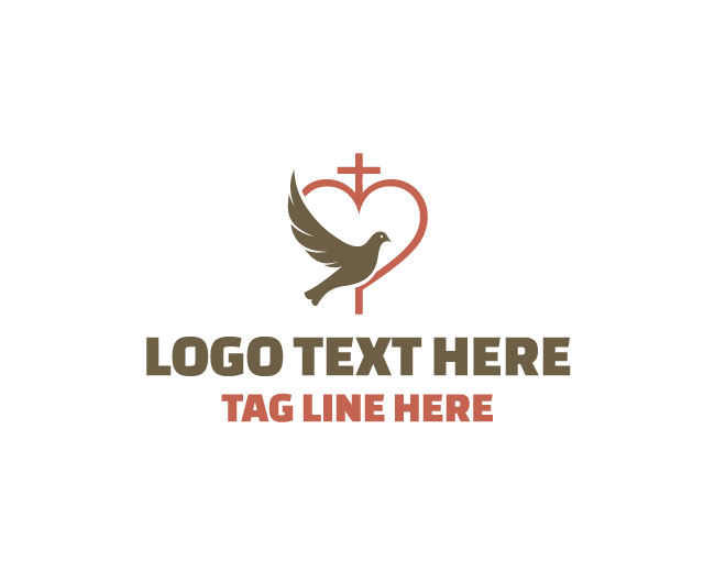 Heart Bird Cross Love Logo