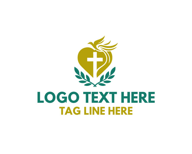 Heart Bird Cross Grace Logo