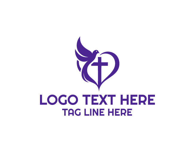 Heart Bird Cross Hope Logo