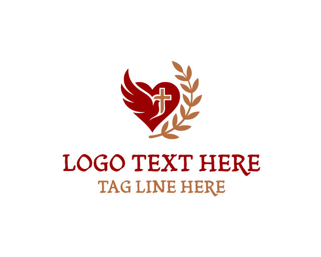 Heart Bird Cross Blessing Logo