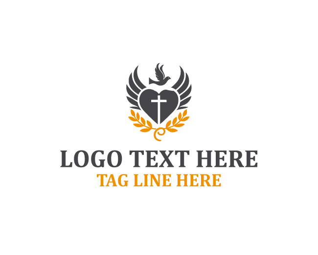 Heart Bird Cross Mercy Logo