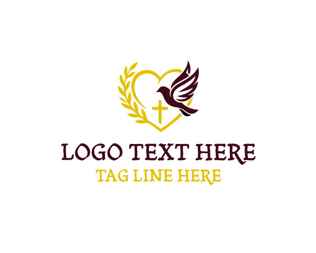 Heart Bird Cross Faith Bond Logo