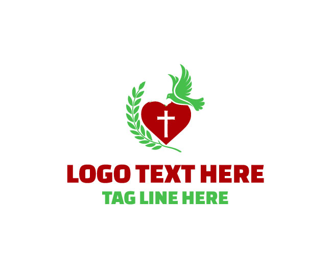 Heart Bird Cross Harmony Logo