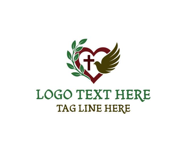  Heart Bird Cross Glory Logo