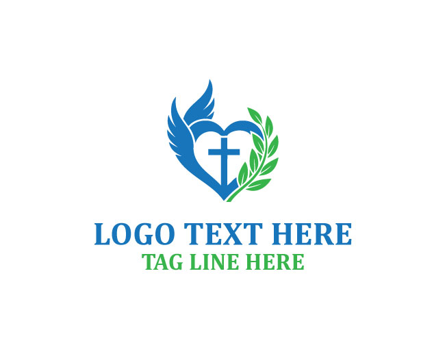 Wings Love Cross Grace Logo