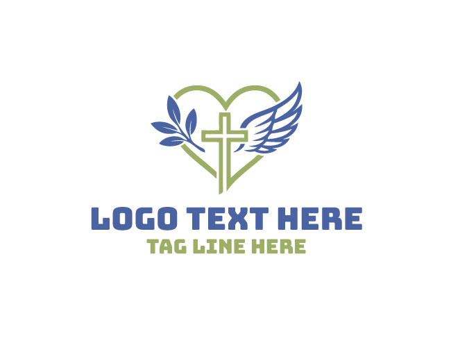 Wings Love Cross Light Logo