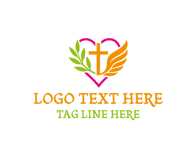 Wings Love Cross Sacred Logo