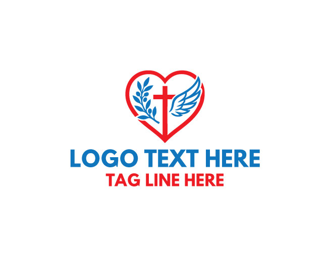 Wings Love Cross Blessing Logo